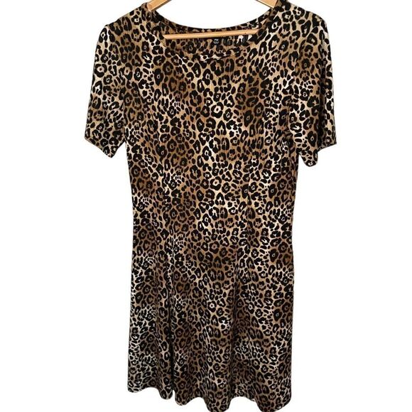 Leopard Jersey Dress - Medium Petite - Picture 1 of 5